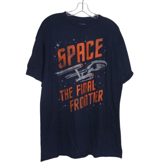 Star Trek The Final Frontier Men’s T-Shirt Blue Navy Size XL  100% Cotton NEW - Picture 2 of 5